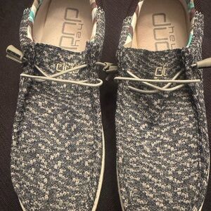 Hey Dude Blue and White Casual Shoes